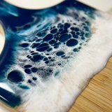 Small Resin Ocean Charcuterie Board – Handmade Coastal Cutting Board with Food-Grade Resin | Wedding or Housewarming Gifts | Unique Gifts