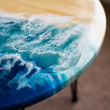 Handcrafted Ocean Wave Resin Table – Available in 16”, 18”, 24”, 32”, and 36”