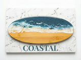 Ocean Wave Serving Board – 14-Inch Bamboo Board with Food-Grade Resin