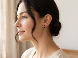 Elegant Black Cat Earrings with Crystal Accents - Binx Collection