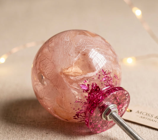 Artisan Botanical Resin Cabinet Knob – Handcrafted Drawer Pull
