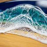 Ocean Wave Serving Board – 14-Inch Bamboo Board with Food-Grade Resin