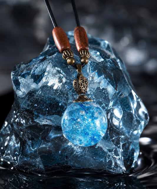 Crystal Ice Orb Necklace | Sphere Pendant - The Ice Collection
