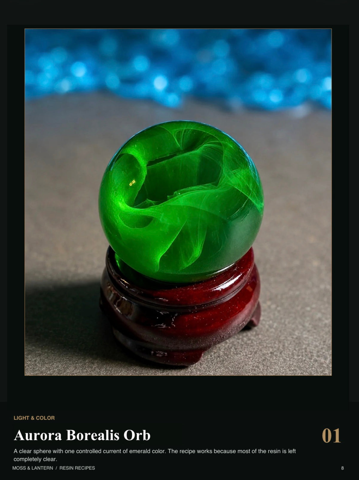 Aurora Borealis Orb Recipe Card