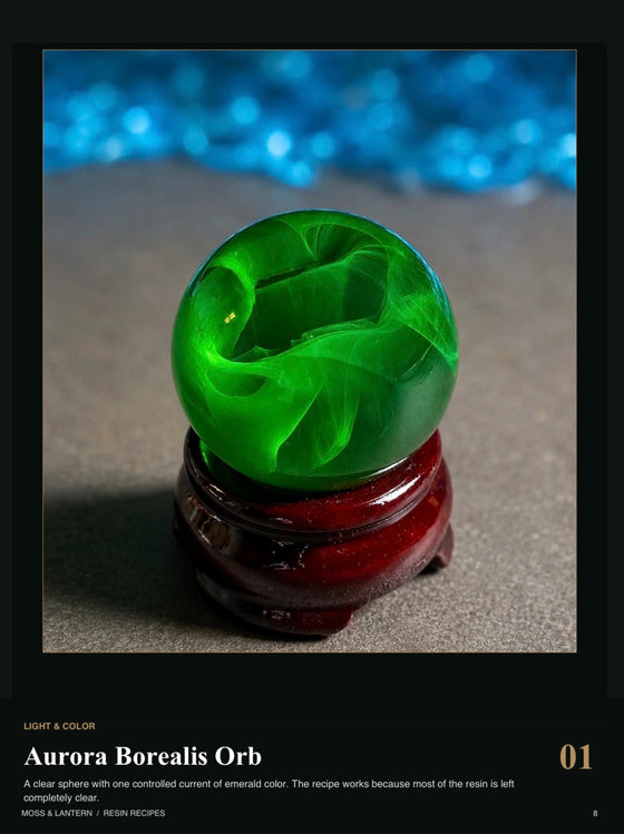 Aurora Borealis Orb Recipe Card