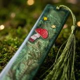 Emerald Moss Forest Mushroom Bookmark