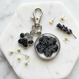 Handmade Floral and Paw Print Resin Keychains – Unique Gifts for Pet Lovers & Nature Enthusiasts | Unique Mothers Day Gifts