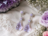 Elephant Flower Spirit Animal Earrings in Amethyst Ice
