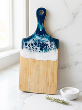 Small Resin Ocean Charcuterie Board – Handmade Coastal Cutting Board with Food-Grade Resin | Wedding or Housewarming Gifts | Unique Gifts