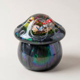 Enchanted Mini World Mushroom Jar - Black Iridescent