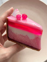 Hot Pink Raspberry Cake Slice - Sweet Escape