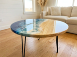 Handcrafted Ocean Wave Resin Table – Available in 16”, 18”, 24”, 32”, and 36”
