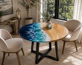 Shoreline Ocean Wave Resin Table