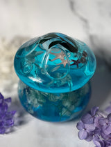 The Ocean Floor Mushroom Jar - Real Starfish and Dried Hydrangeas