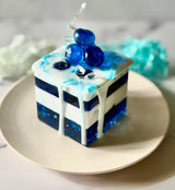 Blueberry Cake Slice Resin Sculpture | Faux Dessert Decor