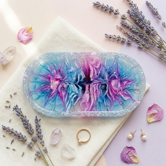 Resin Bloom Flower Dish - Epoxy Resin Tray
