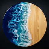 Handcrafted Ocean Wave Resin Table – Available in 16”, 18”, 24”, 32”, and 36”