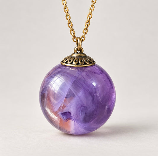 Pet Memorial Necklace | Custom Resin Orb Pendant
