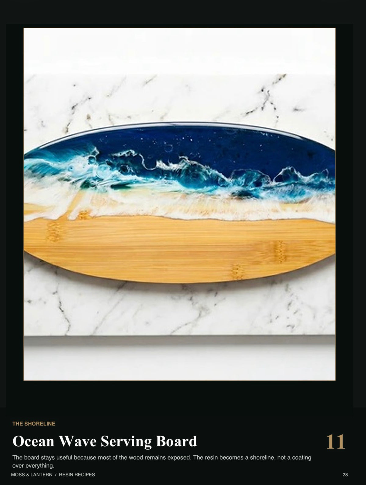 Ocean Wave Serving Board Recipe Card
