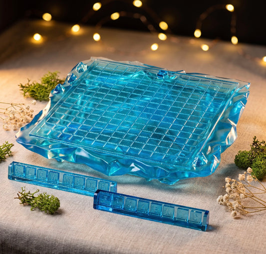 Frozen Words — 16 × 16 Epoxy Resin Word Board Game