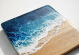 Ocean Resin & Wood Coaster Set (Set of 4) – Handmade Coastal Drink Coasters