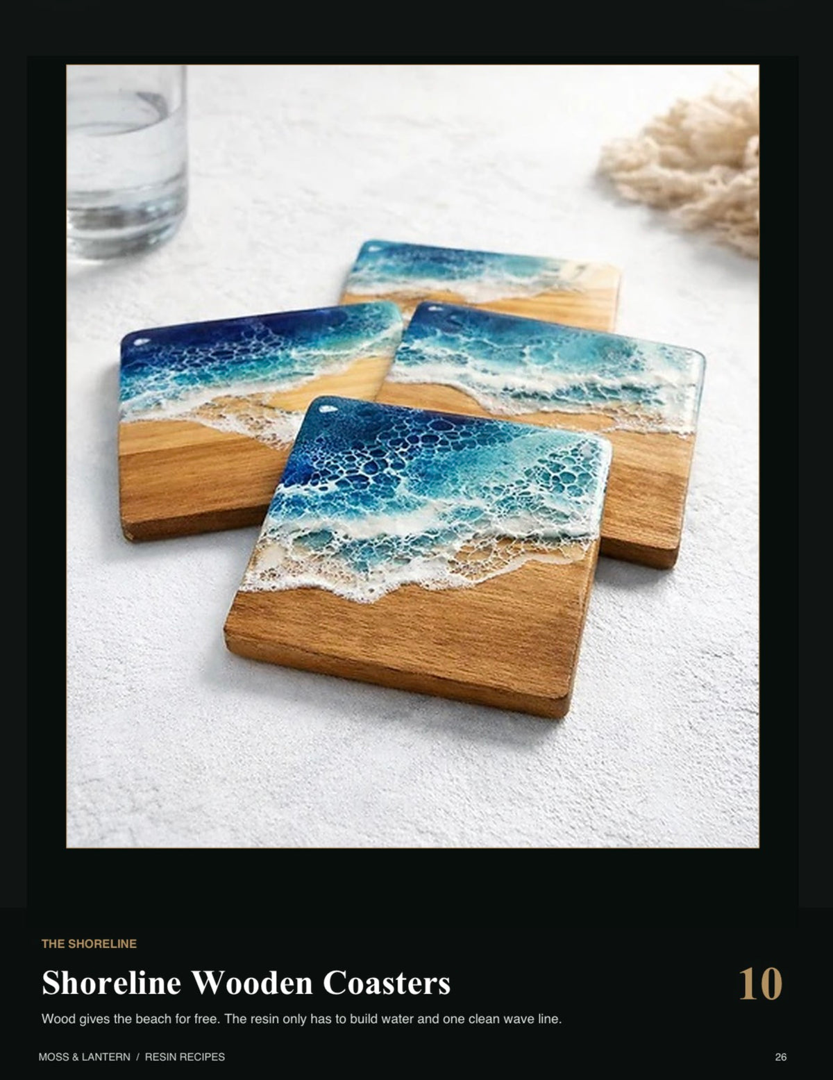 Shoreline Wooden Coasters Recipe Card