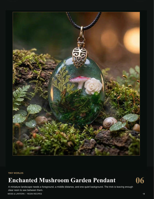 Enchanted Mushroom Garden Pendant Recipe Card