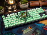 Emotional Support Desk Frog — Handmade Resin Sculpture with Moss, Mushroom & Ladybug Garden Inside