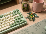 Emotional Support Desk Frog — Handmade Resin Sculpture with Moss, Mushroom & Ladybug Garden Inside