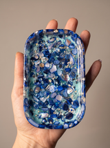 The Epoxy Resin Soap Dish with Crusher Sea Shells & Mirror Glass
