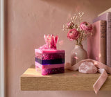 Pink amethyst resin faux cake approx 2.5 inch, decorative crystal art from Pacific Northwest studio