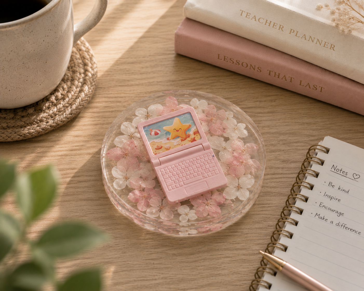 Teacher Laptop Keepsake | Teacher Appreciation Gift | Resin Desk Decor